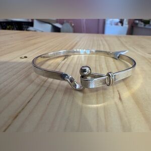 Tiffany style sterling bangle with gold fill accents